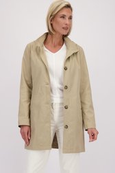 Le devant de Trench-coat beige clair avec capuche de Claude Arielle pour Femmes