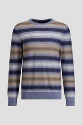 Productfoto 1 van Trui met blauw-beige gestreept motief door Dansaert Blue voor Heren