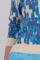 Trui met blauwe print en V-hals van Liberty Loving nature voor Dames