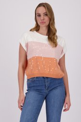 Trui met gestreept motief en pailletten van More & More voor Dames