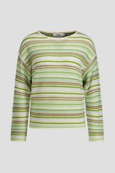 Productfoto 1 van Trui met groen gestreept motief door Libelle voor Dames