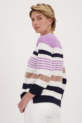 Truitje met breed gestreept patroon van Signature voor Dames