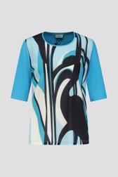 Turqoise T-shirt met grafische print van Barbara Lebek voor Dames