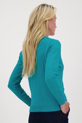 Turquoise cardigan met ton-sur-ton knopen van Claude Arielle voor Dames