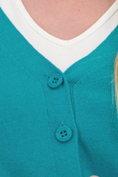 Turquoise cardigan met ton-sur-ton knopen van Claude Arielle voor Dames