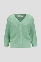 Turquoise geribde trui met V-hals van Libelle voor Dames