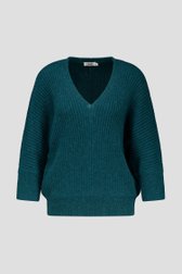 Turquoise ribgebreide trui van Libelle voor Dames