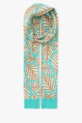 Turquoise sjaal met geometrisch motief van Libelle voor Dames