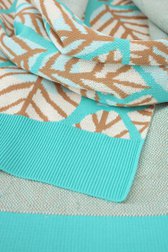 Turquoise sjaal met geometrisch motief van Libelle voor Dames