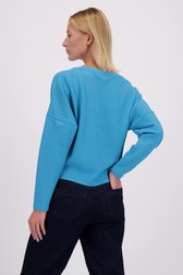 Achterkant van Turquoise T-shirt met lange mouwen  door D'Auvry voor Dames