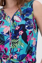 Turquoise topje met tropische print van Claude Arielle voor Dames