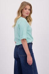 Achterkant van Turquoise trui met 3/4 mouwen door Libelle voor Dames