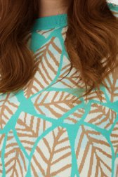 Turquoise trui met geometrische print van Libelle voor Dames