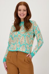 Turquoise trui met geometrische print van Libelle voor Dames