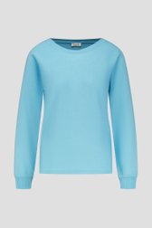 Turquoise trui met ronde hals van Barbara Lebek voor Dames