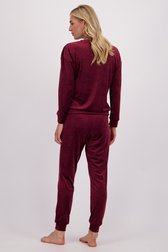 Achterkant van Velours bordeaux pyjama door Liberty Island voor Dames