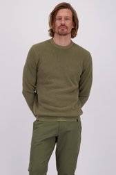 Vidéo de Pull kaki à col rond de Ravøtt pour Hommes