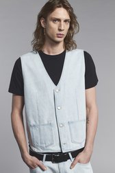 Vest en denim bleu clair sans manches - Genesis de Murielle Victorine Scherre pour Femmes