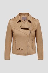 Veste biker beige foncé de Only Carmakoma pour Femmes