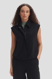 Le devant de Veste bomber sans manches noire de Opus pour Femmes