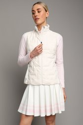 Le devant de Veste de golf sans manches blanche matelassé de Dansaert Golf Club pour Femmes