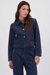 Le devant de Veste en bouclé bleu foncé de JDY pour Femmes