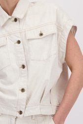 Photo supplémentaire 1 de Veste en denim écru sans manches de Liberty Island Denim pour Femmes