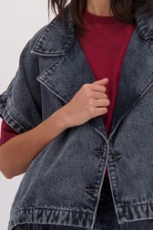 Détail de Veste en jean bleu-gris à manches courtes à même de Louise pour Femmes