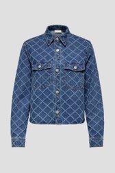 Photo produit 1 de Veste en jean bleue à motif à carreaux effiloché de JDY pour Femmes