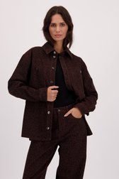 Le devant de Veste en jean brune à imprimé léopard de Louise pour Femmes