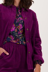 Veste en velours côtelé violet de Libelle pour Femmes