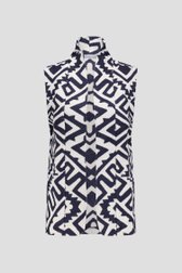 Photo produit 1 de Veste sans manches beige à motif bleu de Geisha pour Femmes