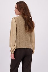 Le dos de Veste sans manches beige en teddy de Geisha pour Femmes