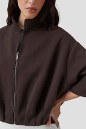 Détail de Veste sweat marron à manches 3/4 de Opus pour Femmes