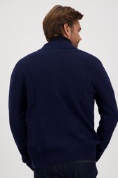 Warme blauwe cardigan met rits van Dansaert Blue voor Heren