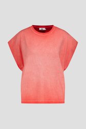 Washed koraalroze T-shirt met korte mouwen van Louise voor Dames