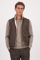 Voorkant van Waterafstotende beige bodywarmer door Upper East voor Heren