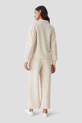 Achterkant van Wijde beige broek in sweatstof door Opus voor Dames
