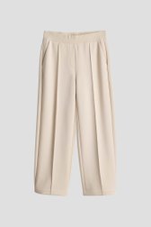 Productfoto 1 van Wijde beige broek in sweatstof door Opus voor Dames
