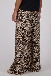Wijde beige broek met bruine luipaardprint van Louise voor Dames