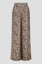 Wijde beige broek met bruine luipaardprint van Louise voor Dames