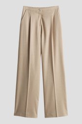 Wijde beige broek met elastische taille van Opus voor Dames