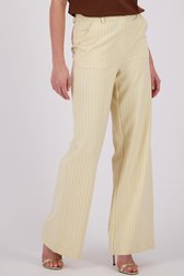 Wijde beige broek met glitterstreep van D'Auvry voor Dames