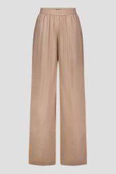 Wijde beige linnen broek  van Liberty Island voor Dames