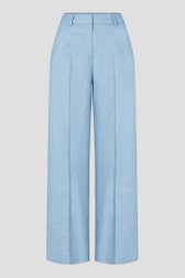Wijde blauwe broek met gemêleerde look van More & More voor Dames
