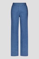 Wijde blauwe broek met jeanslook van Claude Arielle voor Dames