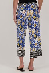 Wijde blauwe broek met print - 7/8 lengte van More & More voor Dames