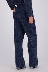 Achterkant van Wijde blauwe jeans met bouclé look door JDY voor Dames