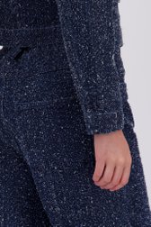 Detail van Wijde blauwe jeans met bouclé look door JDY voor Dames