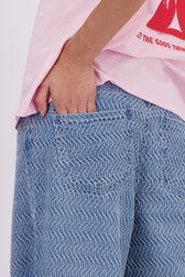 Detail van Wijde blauwe jeans met structuur door JDY voor Dames